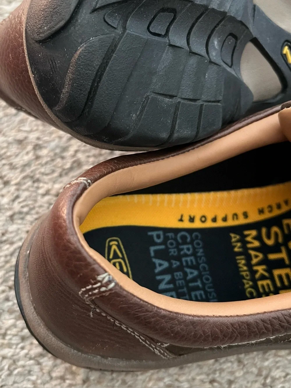 KEEN Men's Brown Casual Leather Lace-Up Shoes Size 11